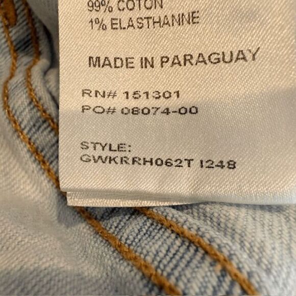 Good American Jeans The Weekender Boyfriend Raw Hem Light wash Size 14 - Picture 7 of 13